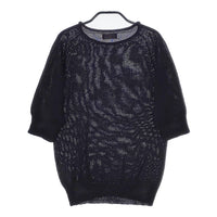 MARGARET HOWELL 578-7162002 リネンコットン 半袖 サイズ2 ニット ネイビー レディース マーガレットハウエル【中古】5-0321M△