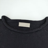 MARGARET HOWELL 578-7162002 リネンコットン 半袖 サイズ2 ニット ネイビー レディース マーガレットハウエル【中古】5-0321M△