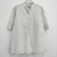 MARGARET HOWELL 578-1152003 LIGHT COTTON POPLIN バンドカラー 半袖シャツ ライトグレー レディース マーガレットハウエル【中古】4-0823S♪