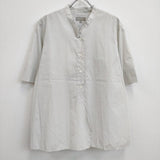 MARGARET HOWELL 578-1152003 LIGHT COTTON POPLIN バンドカラー 半袖シャツ ライトグレー レディース マーガレットハウエル【中古】4-0823S♪