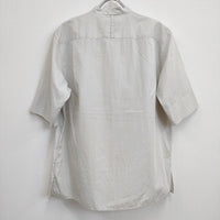 MARGARET HOWELL 578-1152003 LIGHT COTTON POPLIN バンドカラー 半袖シャツ ライトグレー レディース マーガレットハウエル【中古】4-0823S♪