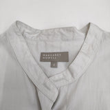 MARGARET HOWELL 578-1152003 LIGHT COTTON POPLIN バンドカラー 半袖シャツ ライトグレー レディース マーガレットハウエル【中古】4-0823S♪