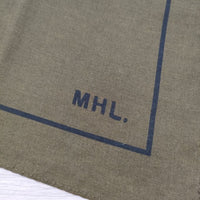 MHL. ハンカチ バンダナ コットンウール 約48×48 スカーフ カーキ レディース エムエイチエル【中古】4-1021G◎