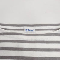 ORCIVAL ボートネック バスクシャツ ボーダー F 半袖Ｔシャツ カットソー ホワイト グレー レディース オーシバル/オーチバル【中古】4-0820S♪