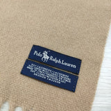 RALPH LAUREN カシミヤ ウール 無地 ストール マフラー キャメル レディース ラルフローレン【中古】4-1014T◎