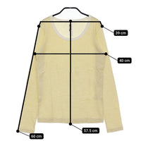 MHL. 595-169376 サイズ2 ボーダー Uネック 長袖Ｔシャツ カットソー ロンＴ イエロー ホワイト レディース エムエイチエル【中古】5-0305M♪