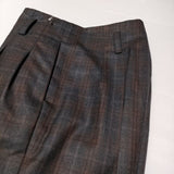 MARGARET HOWELL 578-0243610 PLAID WOOL Lovat 2タックトラウザーズ スラックス チェック パンツ 20AW チャコールグレー レディース マーガレットハウエル【中古】4-1005T∞