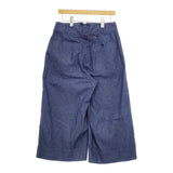 MHL. 595-1143501 COTTON HEMP DRILL ワイドパンツ キュロット ブルー レディース エムエイチエル【中古】5-0321M△