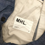 MHL. 595-1143501 COTTON HEMP DRILL ワイドパンツ キュロット ブルー レディース エムエイチエル【中古】5-0321M△