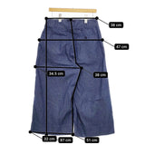 MHL. 595-1143501 COTTON HEMP DRILL ワイドパンツ キュロット ブルー レディース エムエイチエル【中古】5-0321M△