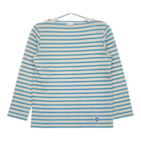 ORCIVAL ボートネック ボーダー サイズ1 長袖Tシャツ カットソー ロンT ホワイト ライトブルー レディース オーシバル/オーチバル【中古】5-0305M♪