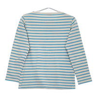 ORCIVAL ボートネック ボーダー サイズ1 長袖Tシャツ カットソー ロンT ホワイト ライトブルー レディース オーシバル/オーチバル【中古】5-0305M♪