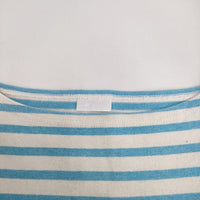 ORCIVAL ボートネック ボーダー サイズ1 長袖Tシャツ カットソー ロンT ホワイト ライトブルー レディース オーシバル/オーチバル【中古】5-0305M♪