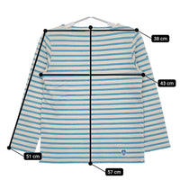 ORCIVAL ボートネック ボーダー サイズ1 長袖Tシャツ カットソー ロンT ホワイト ライトブルー レディース オーシバル/オーチバル【中古】5-0305M♪