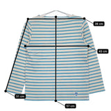 ORCIVAL ボートネック ボーダー サイズ1 長袖Tシャツ カットソー ロンT ホワイト ライトブルー レディース オーシバル/オーチバル【中古】5-0305M♪