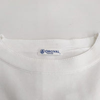 ORCIVAL ボートネック コットンニット ボーダー 半袖Tシャツ カットソー ホワイト ブルー レディース オーシバル/オーチバル【中古】4-0820S♪