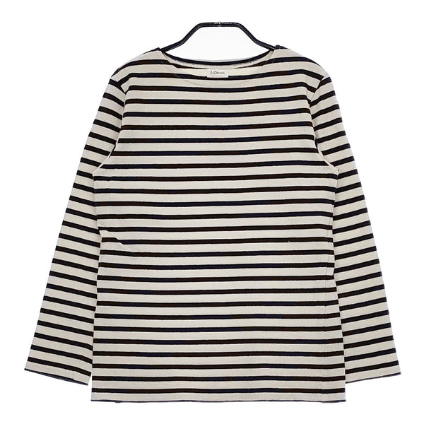 ORCIVAL ボートネック ボーダー サイズ1 長袖Ｔシャツ カットソー ロンＴ キナリ ネイビー レディース オーシバル/オーチバル【中古】5-0305M♪