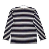ORCIVAL ボートネック ボーダー サイズ1 長袖Ｔシャツ カットソー ロンＴ ネイビー ホワイト レディース オーシバル/オーチバル【中古】5-0305M♪