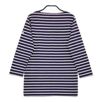 ORCIVAL ボートネック ボーダー サイズ1 長袖Ｔシャツ カットソー ロンＴ パープル ホワイト レディース オーシバル/オーチバル【中古】5-0305M♪