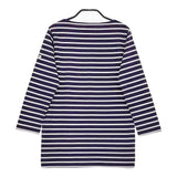 ORCIVAL ボートネック ボーダー サイズ1 長袖Ｔシャツ カットソー ロンＴ パープル ホワイト レディース オーシバル/オーチバル【中古】5-0305M♪