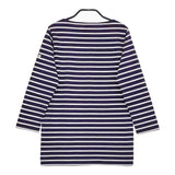 ORCIVAL ボートネック ボーダー サイズ1 長袖Ｔシャツ カットソー ロンＴ パープル ホワイト レディース オーシバル/オーチバル【中古】5-0305M♪