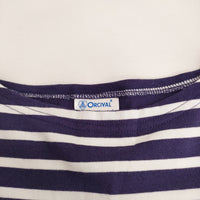 ORCIVAL ボートネック ボーダー サイズ1 長袖Ｔシャツ カットソー ロンＴ パープル ホワイト レディース オーシバル/オーチバル【中古】5-0305M♪