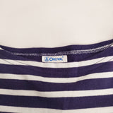 ORCIVAL ボートネック ボーダー サイズ1 長袖Ｔシャツ カットソー ロンＴ パープル ホワイト レディース オーシバル/オーチバル【中古】5-0305M♪