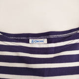 ORCIVAL ボートネック ボーダー サイズ1 長袖Ｔシャツ カットソー ロンＴ パープル ホワイト レディース オーシバル/オーチバル【中古】5-0305M♪