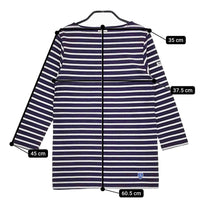 ORCIVAL ボートネック ボーダー サイズ1 長袖Ｔシャツ カットソー ロンＴ パープル ホワイト レディース オーシバル/オーチバル【中古】5-0305M♪