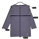 ORCIVAL ボートネック ボーダー サイズ1 長袖Ｔシャツ カットソー ロンＴ パープル ホワイト レディース オーシバル/オーチバル【中古】5-0305M♪