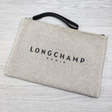 Longchamp クラッチバッグ ハンドバッグ ポーチ ベージュ レディース ロンシャン【中古】4-1003G◎