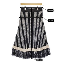 VIVIENNE TAM プリーツ 裾レース ロングスカート ブラック ホワイト レディース ヴィヴィアンタム【中古】5-0224M∞