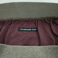 VIVIENNE TAM 刺繍 ギャザー ティアード 10275021 ロングスカート ブラウン レディース ヴィヴィアンタム【中古】5-0502M△