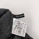 VIVIENNE TAM 変型 カーディガン サイズ0 シルク混 カーディガン グレー ネイビー レディース ヴィヴィアンタム【中古】5-0711M◎