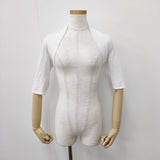 TABASA ボレロ カーディガン 五分袖 カーディガン ホワイト レディース タバサ【中古】5-0711M◎