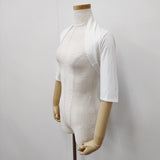 TABASA ボレロ カーディガン 五分袖 カーディガン ホワイト レディース タバサ【中古】5-0711M◎