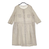 TABASA et Pitchoune リネン 長袖 G2441FAS011 サイズ36 定価19000円 ワンピース ベージュ レディース タバサエピッチュン【中古】5-0502M△