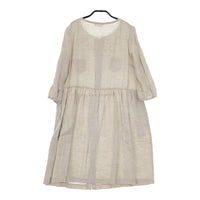 TABASA et Pitchoune リネン 長袖 G2441FAS011 サイズ36 定価19000円 ワンピース ベージュ レディース タバサエピッチュン【中古】5-0502M△