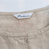 TABASA et Pitchoune リネン 長袖 G2441FAS011 サイズ36 定価19000円 ワンピース ベージュ レディース タバサエピッチュン【中古】5-0502M△