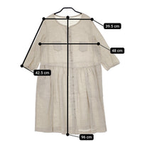 TABASA et Pitchoune リネン 長袖 G2441FAS011 サイズ36 定価19000円 ワンピース ベージュ レディース タバサエピッチュン【中古】5-0502M△