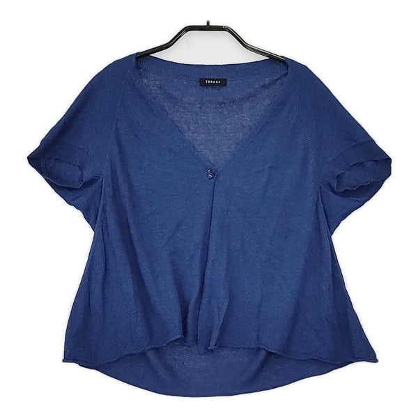 TABASA ボレロ 半袖 G0721KCD204 レーヨンリネン カーディガン ブルー レディース タバサ【中古】5-0502M△