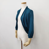 TABASA ボレロ カーディガン 七分袖 カーディガン ブルーグリーン レディース タバサ【中古】5-0711M◎