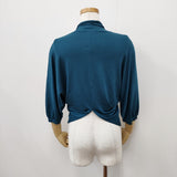 TABASA ボレロ カーディガン 七分袖 カーディガン ブルーグリーン レディース タバサ【中古】5-0711M◎