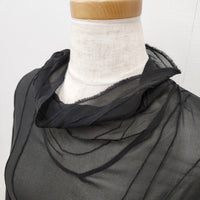 JURGEN LEHL シフォン シースルー 刺繍 ワンピース ブラック レディース ヨーガンレール【中古】5-0711M◎