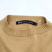 nicholson and nicholson ISLAND コットン 五分袖 ニット ベージュ レディース ニコルソンアンドニコルソン【中古】5-0502M△