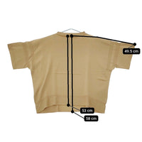nicholson and nicholson ISLAND コットン 五分袖 ニット ベージュ レディース ニコルソンアンドニコルソン【中古】5-0502M△