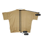 nicholson and nicholson ISLAND コットン 五分袖 ニット ベージュ レディース ニコルソンアンドニコルソン【中古】5-0502M△