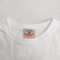 Goodwear ボケット付き リブ USA製 サイズS 半袖Ｔシャツ カットソー ホワイト レディース グッドウェア【中古】4-0904S♪