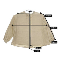 nest Robe フリルカラーリネンブラウス ダメージダイウオッシュ加工 01174-1129-7 ブラウス シャツ ベージュ レディース ネストローブ【中古】5-0421M∞