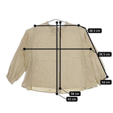 nest Robe フリルカラーリネンブラウス ダメージダイウオッシュ加工 01174-1129-7 ブラウス シャツ ベージュ レディース ネストローブ【中古】5-0421M∞